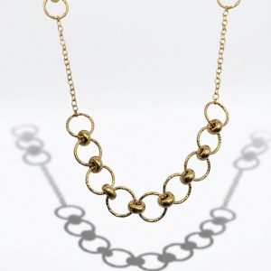 Cadena Rolo Redondas Adiamantada Fantasía en Oro 18K – 45 cm
