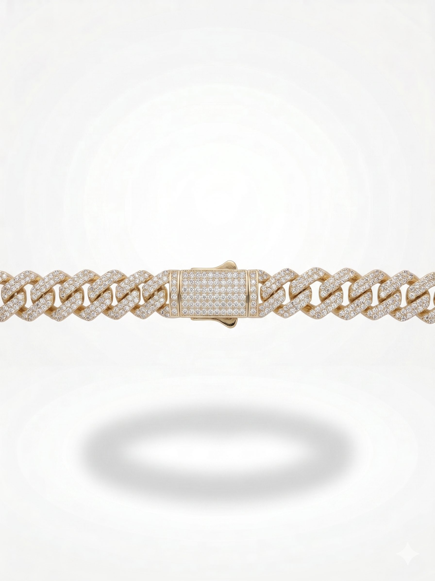 Pulsera Cubana con Circonitas en Oro 18K