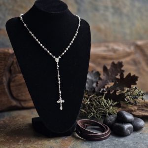Rosario de Plata 80 cm con Bolas de 5 mm – Diseño Clásico y Elegante (16,2 g)