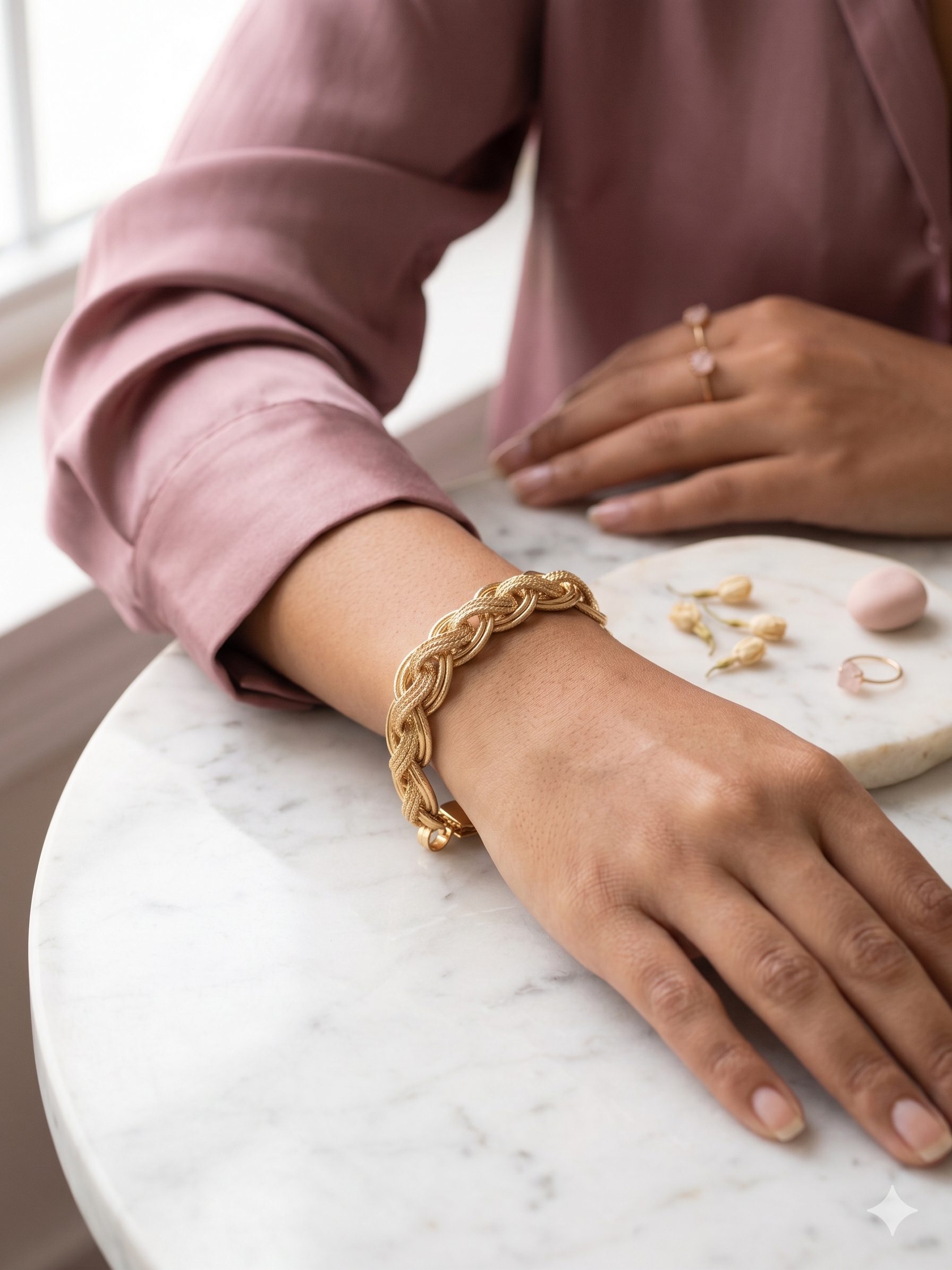 Pulsera de Oro Entrelazada Adiamantada de 18K