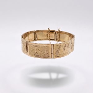 Brazalete Egipcio en Oro 18K con Grabados Egipcios