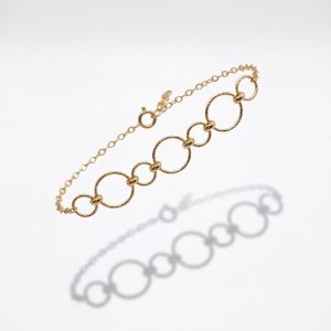 Pulsera Rolo Redondas Adiamantadas Fantasía en Oro 18K