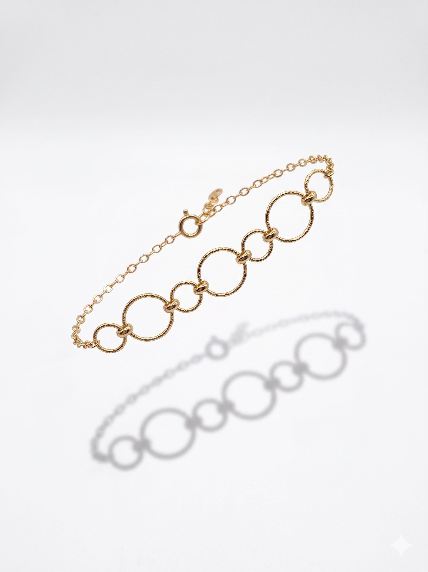 Pulsera Rolo Redondas Adiamantadas Fantasía en Oro 18K