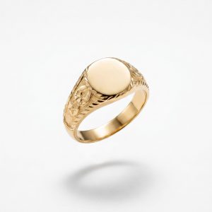 Anillo Mini Sello Redondo en Oro 18K | Talla 17