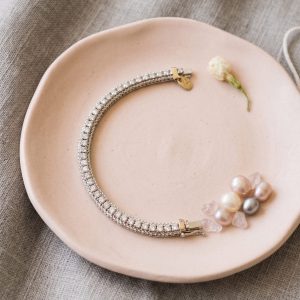 Pulsera de Oro Blanco con Diamantes de 18K