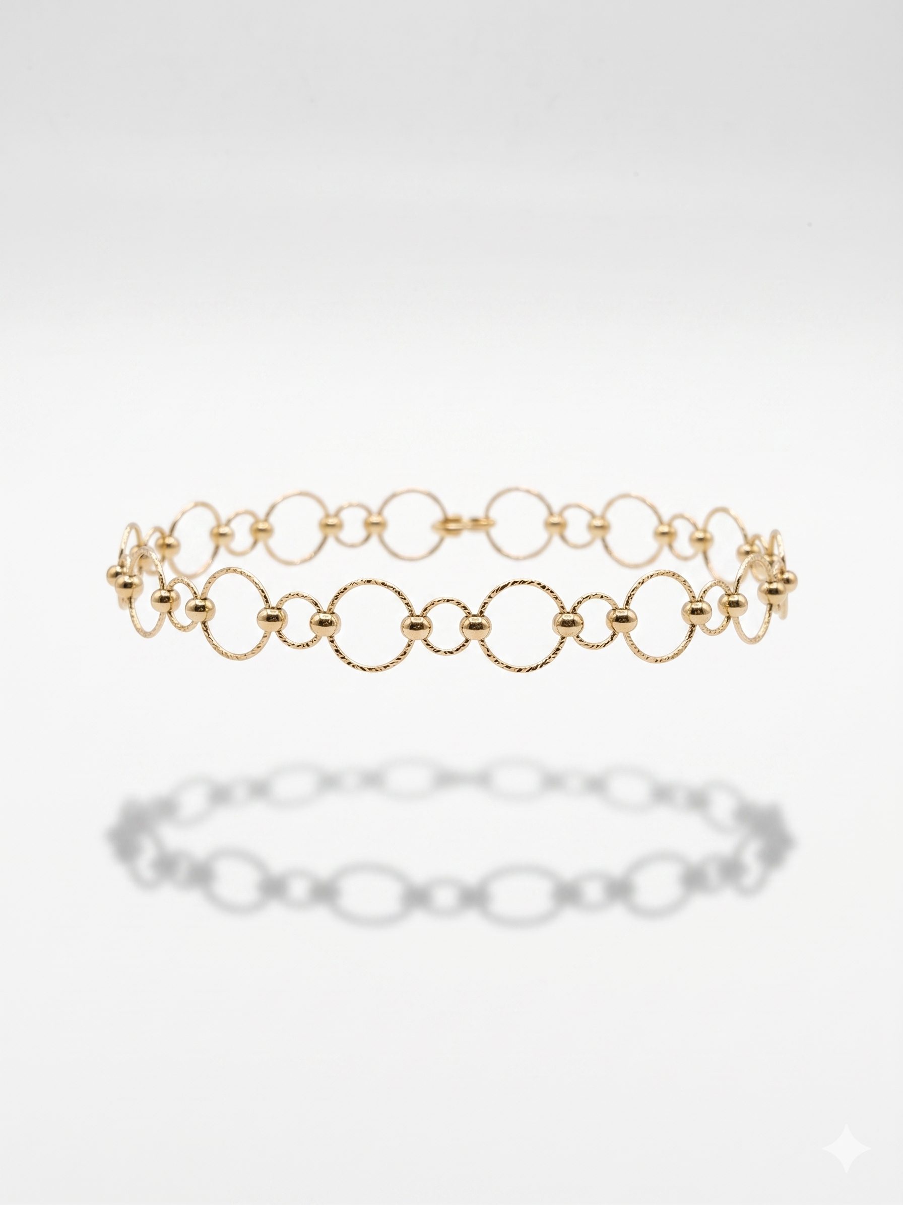Pulsera Rolo Redondas Adiamantadas en Oro 18K