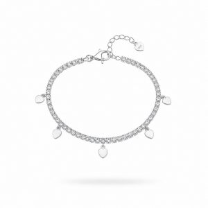 Pulsera Riviera con Corazones Colgantes