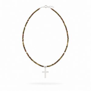 Collar de Unakita con Cruz de Plata