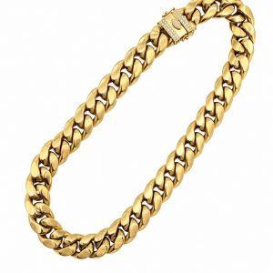 Cadena Cubana de Oro de 18K con Cierre de Circonitas – 60,05g
