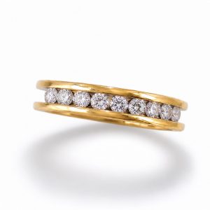 Anillo Alianza con Diamantes en Oro 18K | Talla 19 | 7,5 g