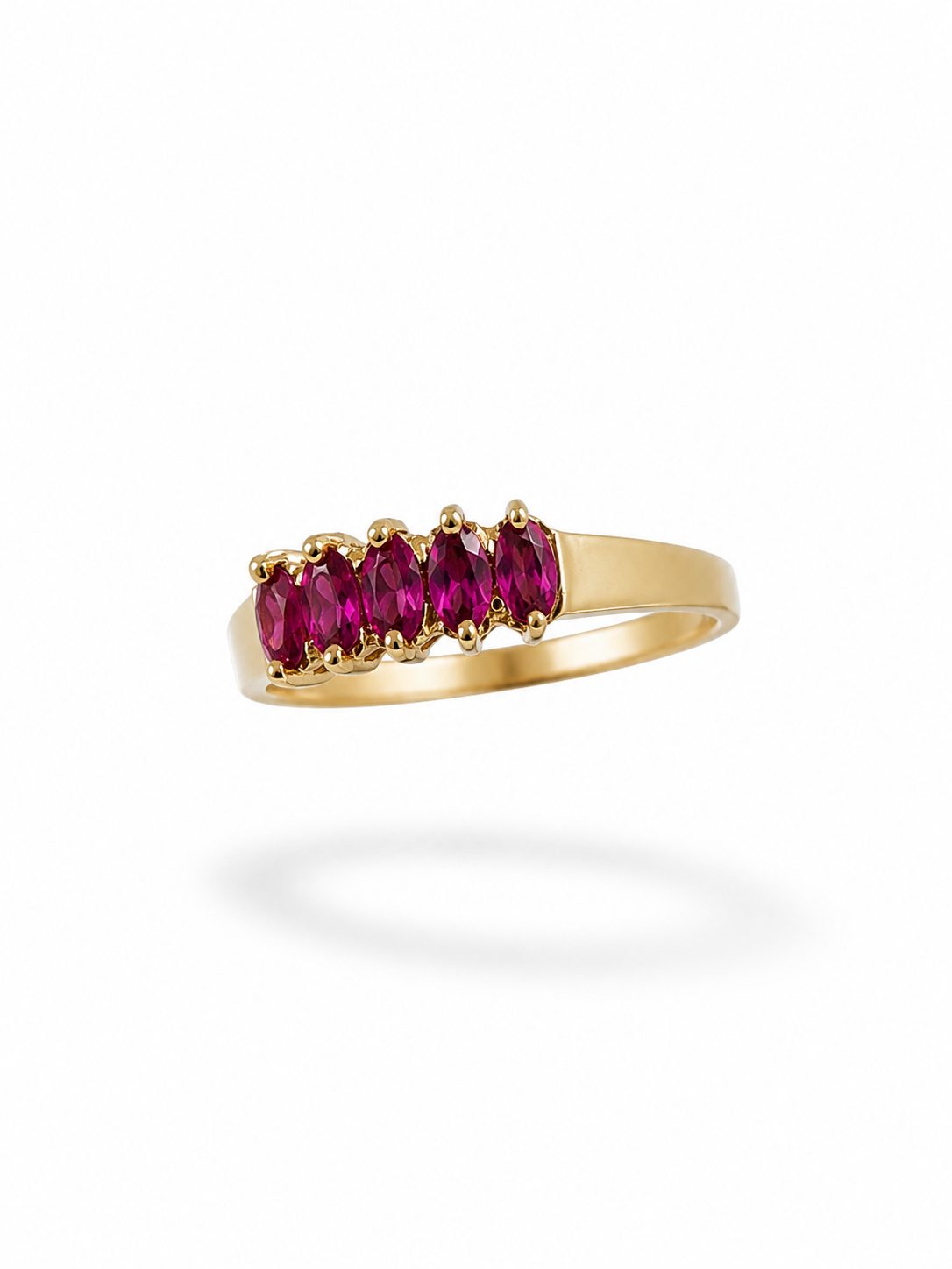 Anillo con Circonitas Rosas en Oro 18K | Talla 13 | 1,35 g