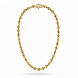 Cadena Cordón de Oro de 18K con Cierre de Circonitas – 60 cm