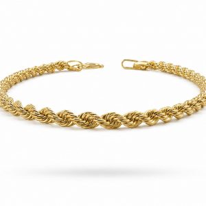 Pulsera Cordón de Oro de 18K – 19 cm