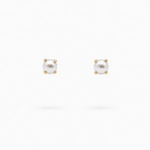 Pendientes Bebé Bolita Perla en Oro 18K | Delicadeza y Elegancia Atemporal