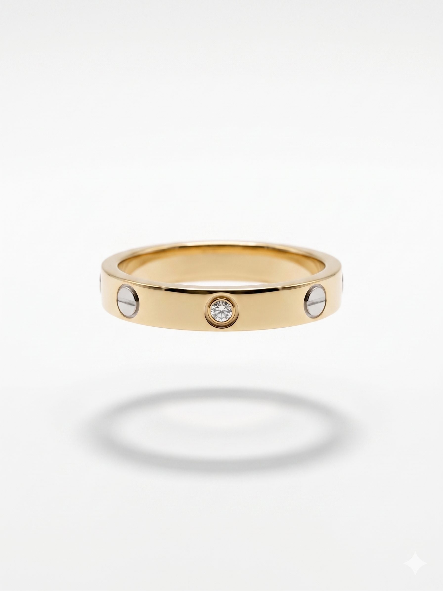 Anillo Estilo Cartier con Circonita en Oro 18K | Talla 22 | 4,15 g