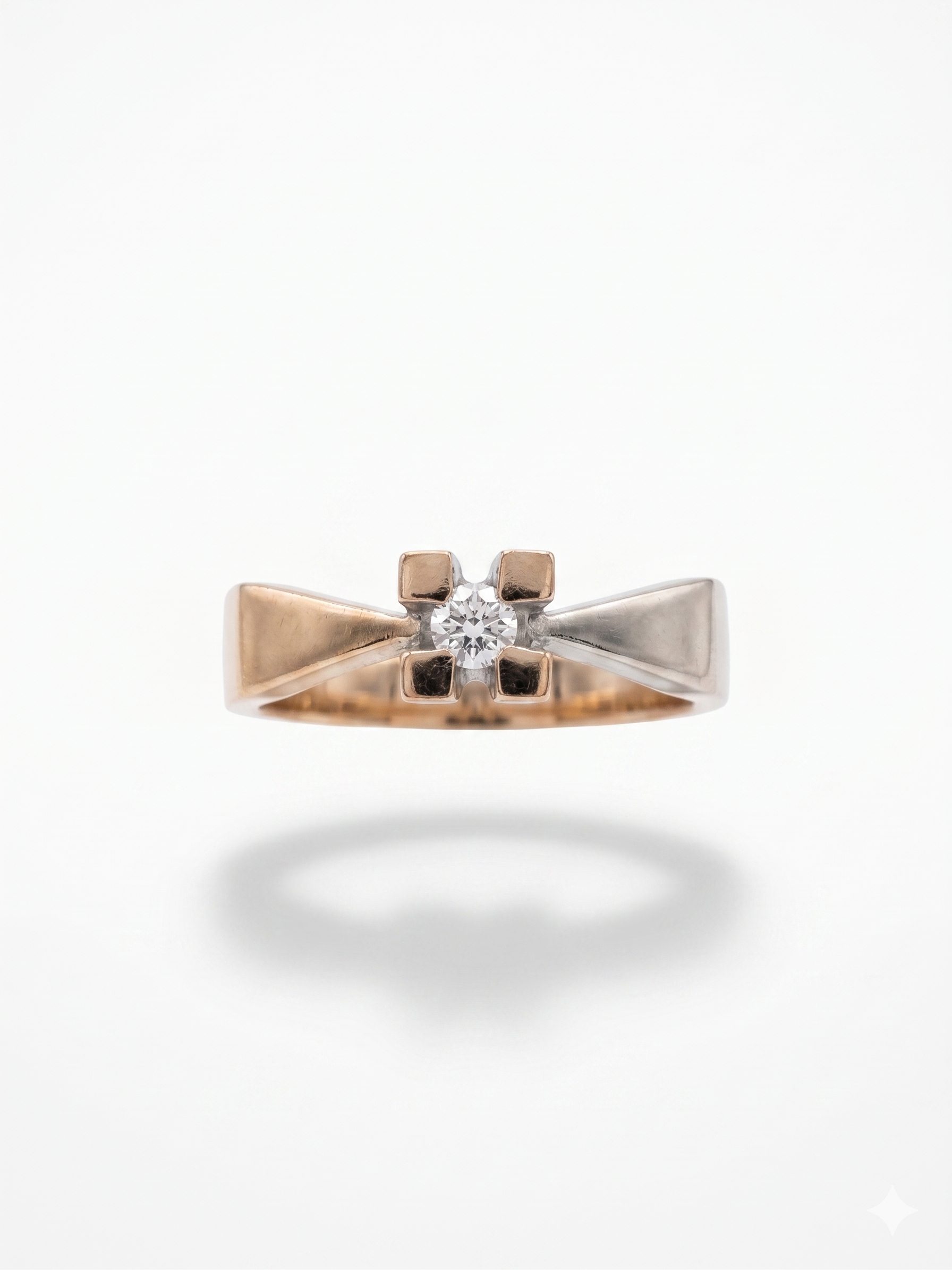 Anillo Solitario de Oro Blanco con Diamante en Oro 18K | Talla 12 | 5,7 g