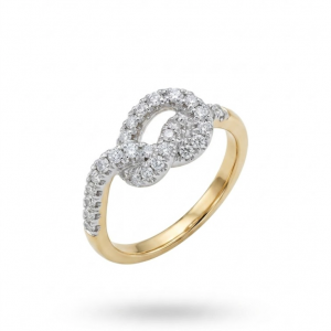 Anillo Nudo con Diamantes en Oro 18K | Talla 11 | 5,53 g