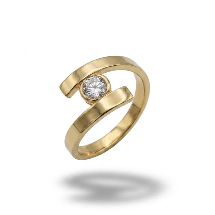 Anillo de Pedida con Circonita en Oro 18K | Talla 13 | 1,54 g