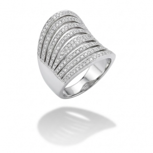 Anillo Multianillos con Diamantes en Oro Blanco 18K | Talla 15 | 3,6 g