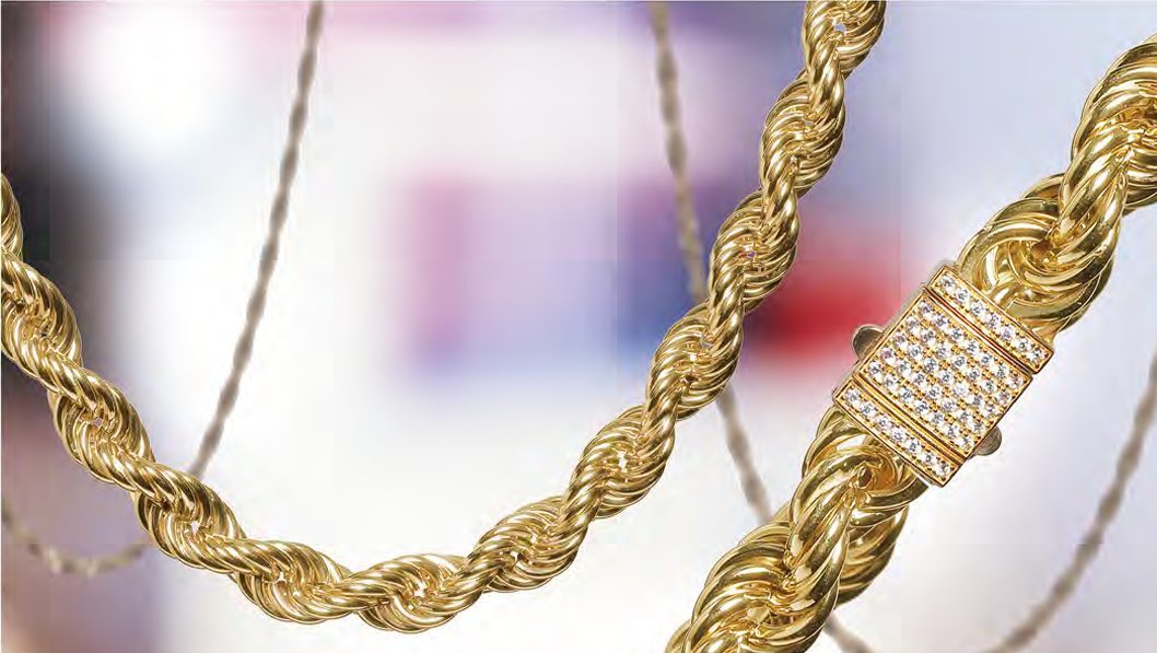Cadena Cordón de Oro de 18K con Cierre de Circonitas – 60 cm