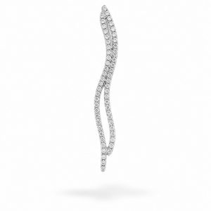 Colgante de Doble Línea Alargada con Diamantes en Oro Blanco de 18K
