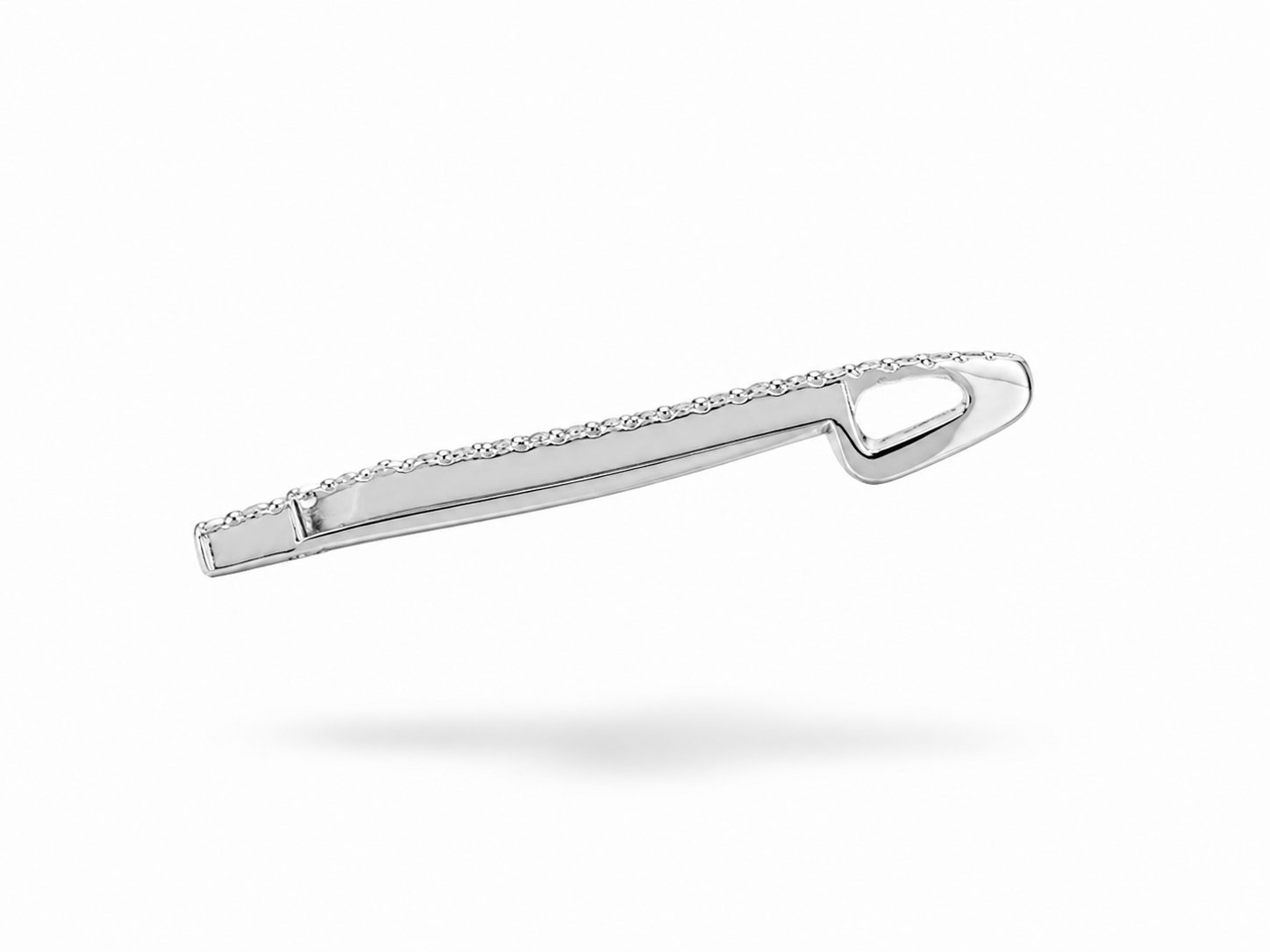 Colgante de Doble Línea Alargada con Diamantes en Oro Blanco de 18K