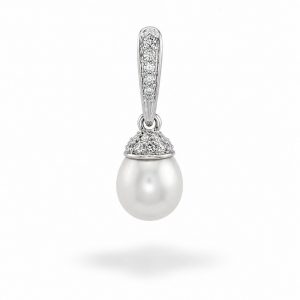 Colgante de Perla Colgante en Oro Blanco de 18K