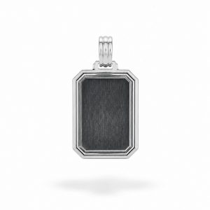 Colgante Placa Rectangular para Grabar de Oro Blanco de 18K
