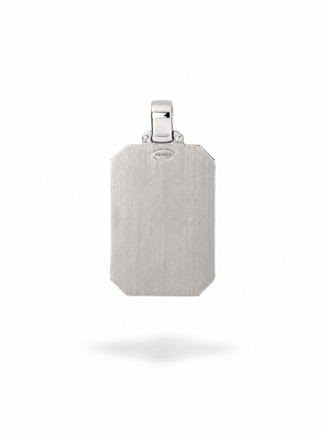 Colgante Placa Rectangular para Grabar de Oro Blanco de 18K