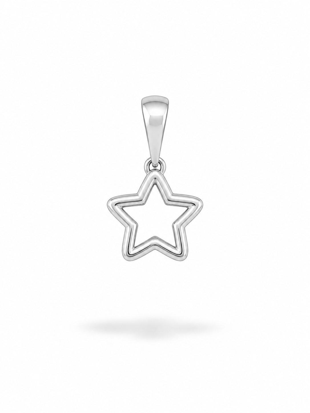 Colgante Estrella de Oro Blanco de 18K con Diamantes
