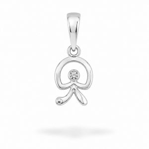 Colgante Ídalo de Oro Blanco de 18K con Circonita