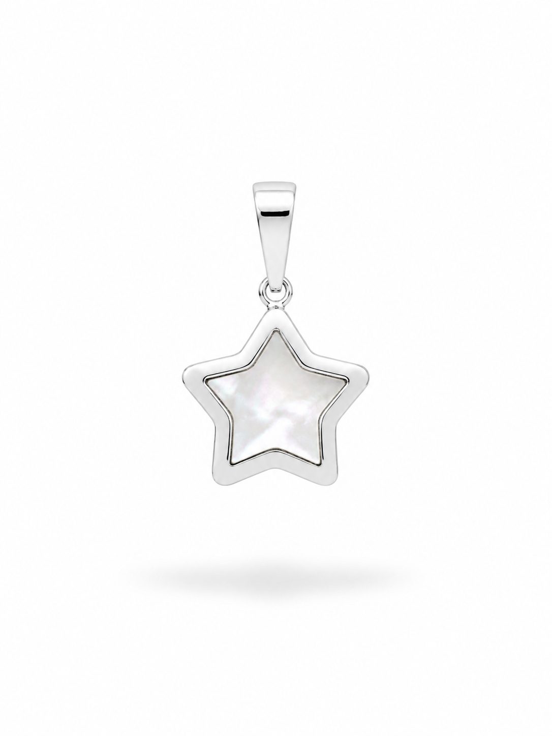Colgante Estrella Doble Cara de Oro de 18K con Nácar y Circonitas