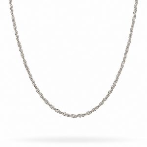 Cadena Espiral de Oro Blanco de 18K – 40 cm