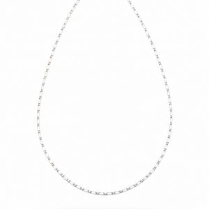 Cadena de Barritas de Oro Blanco de 18K – 45,5 cm