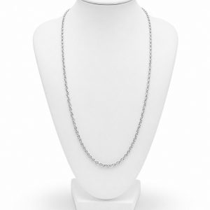 Cadena Rolo de Oro Blanco de 18K – 44,5 cm