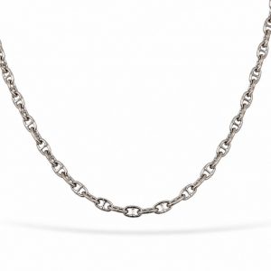 Cadena Calabrote de Oro Blanco de 18K – 42,7 cm