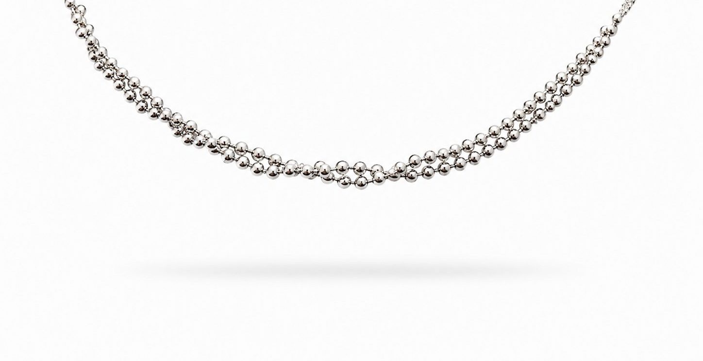 Cadena de Bolitas Entrelazadas de Oro de 18K – 50 cm