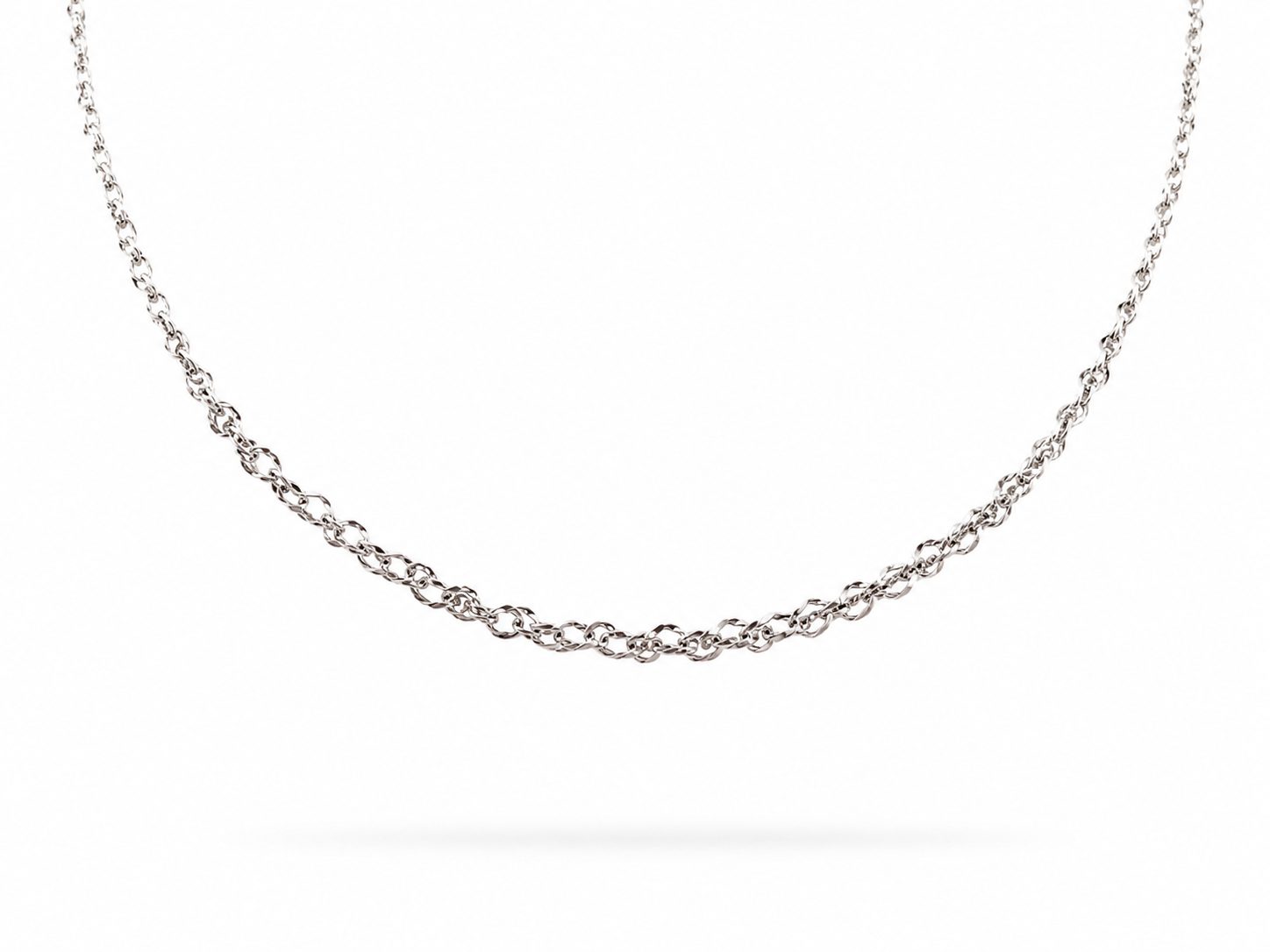 Cadena Singapur de Oro Blanco de 18K – 55 cm – 2 mm – 4,6g
