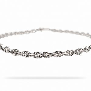 Cadena Singapur de Oro Blanco de 18K – 55 cm