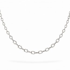 Cadena Rolo Adiamantada de Oro Blanco de 18K – 45 cm - 2mm - 1,55g