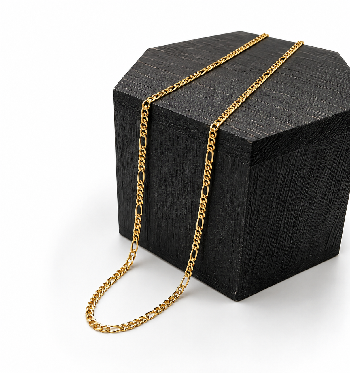 Cadena Mixta Fígaro con Eslabón Estilo Ancla de Oro 18K – 50 cm
