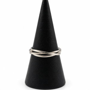 Anillo de aros entrelazados en plata de ley 925 – Talla 20, 2,95 g