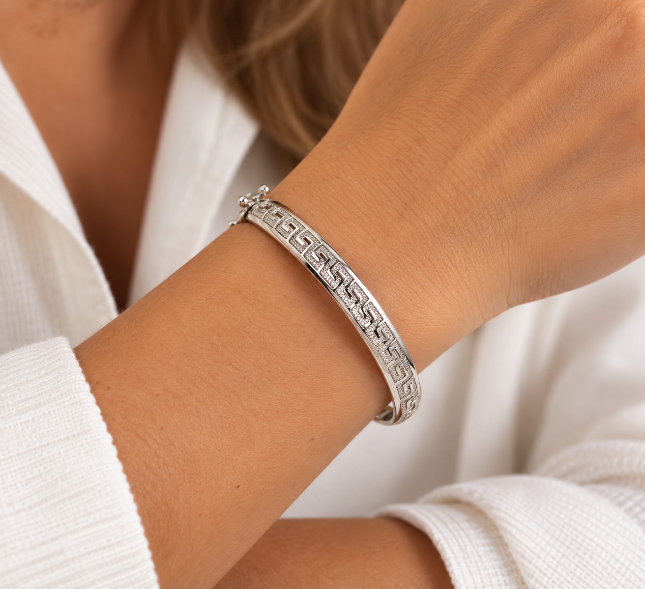Brazalete estilo Versace de plata de ley 925 – 11,85 g