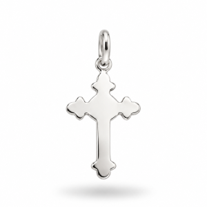 Colgante cruz trilobulada en plata de ley 925